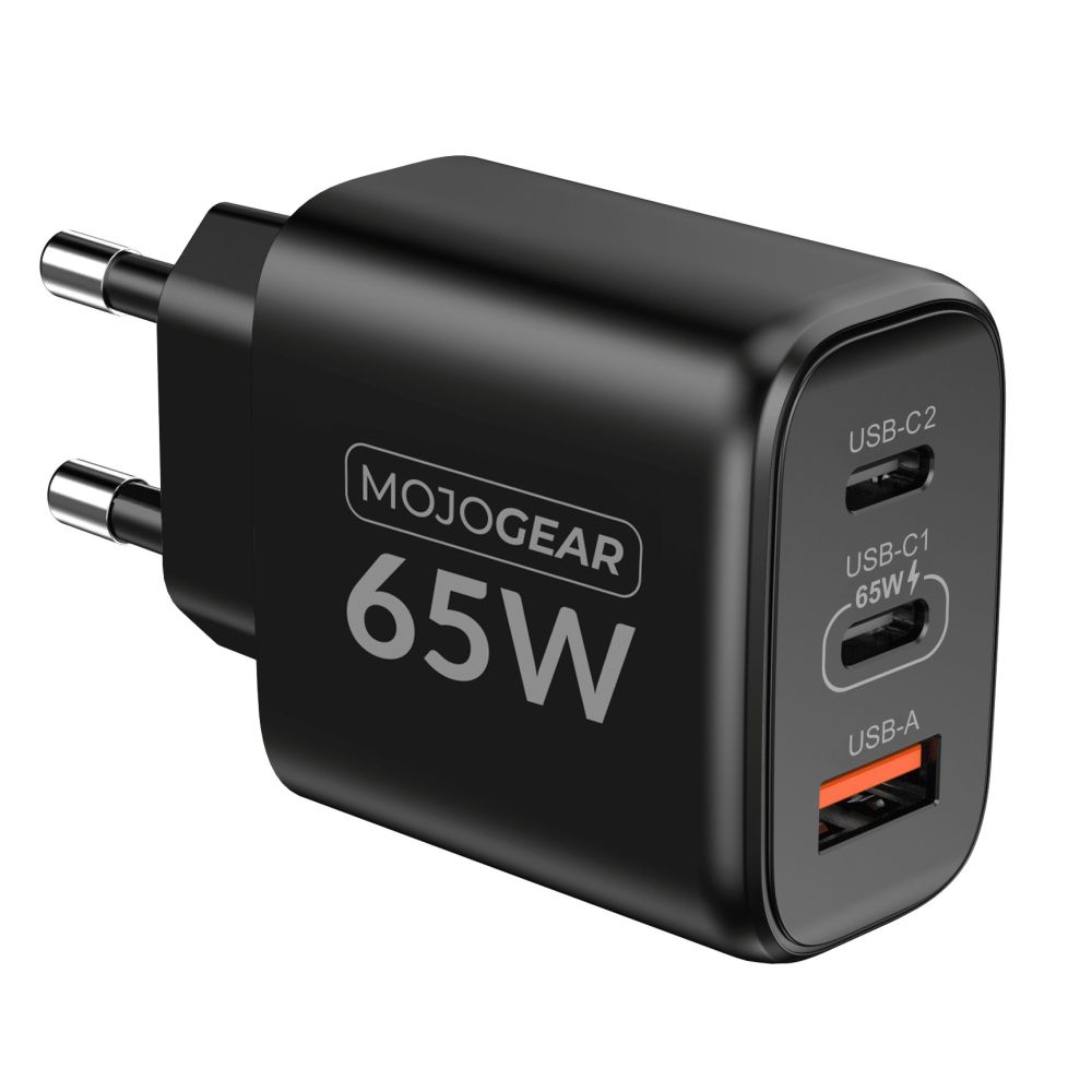 MOJOGEAR Chargeur USB 65W 2x USB-C / 1x port USB