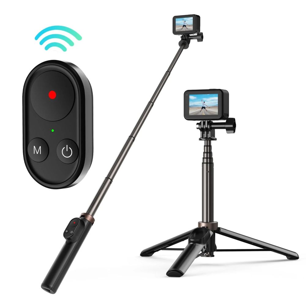 Telesin Vlog-selfie stick für GoPro mit Bluetooth remote und Telefonhalter