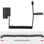 Caruba PD-DCC12 Panasonic DMW-BLF19 Dummy-Akku, USB-Typ-C-Spiralkabel