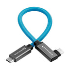 Kondor Blue Câble bleu USB C vers USB C haute vitesse pour l'enregistrement de disques SSD - Angle droit (12")