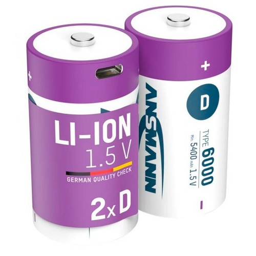 Ansmann Mono D 6000 Typ USB-C 2er-Pack (5400mAh)