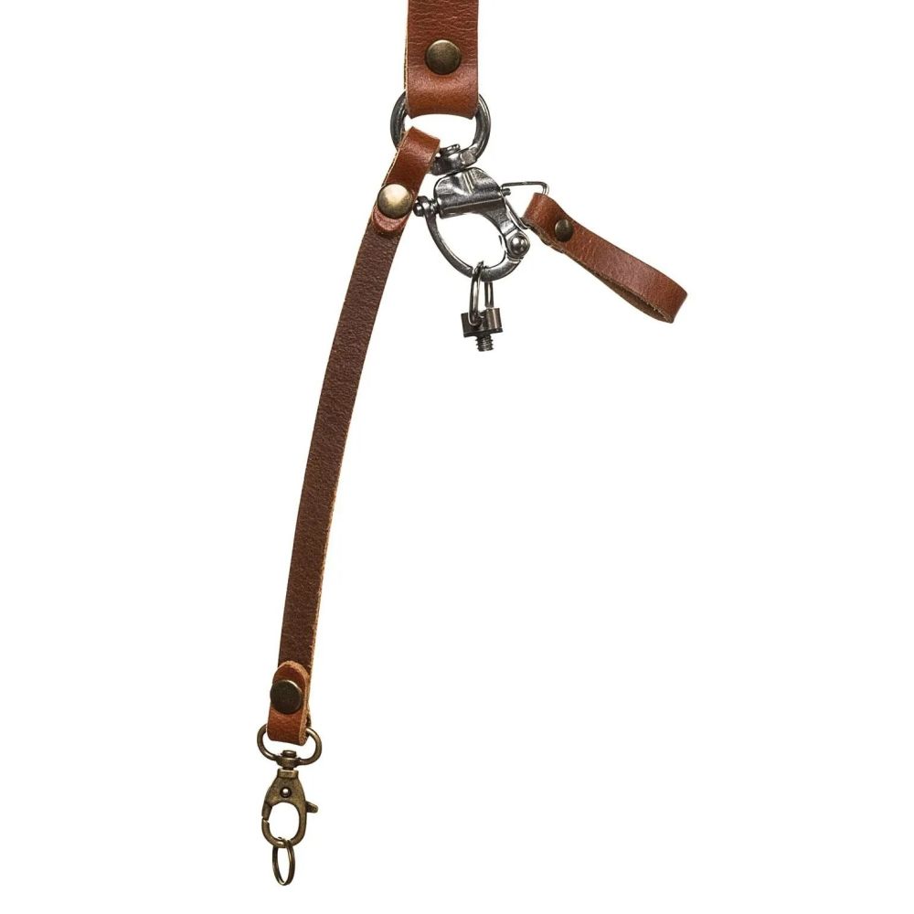 The Hantler Dual Harnais appareil photo Cognac / Brass, Large