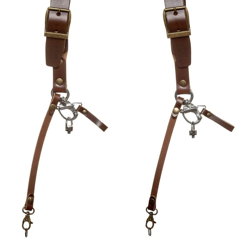 The Hantler Harnais à double caméra Brandy / Brass, Large