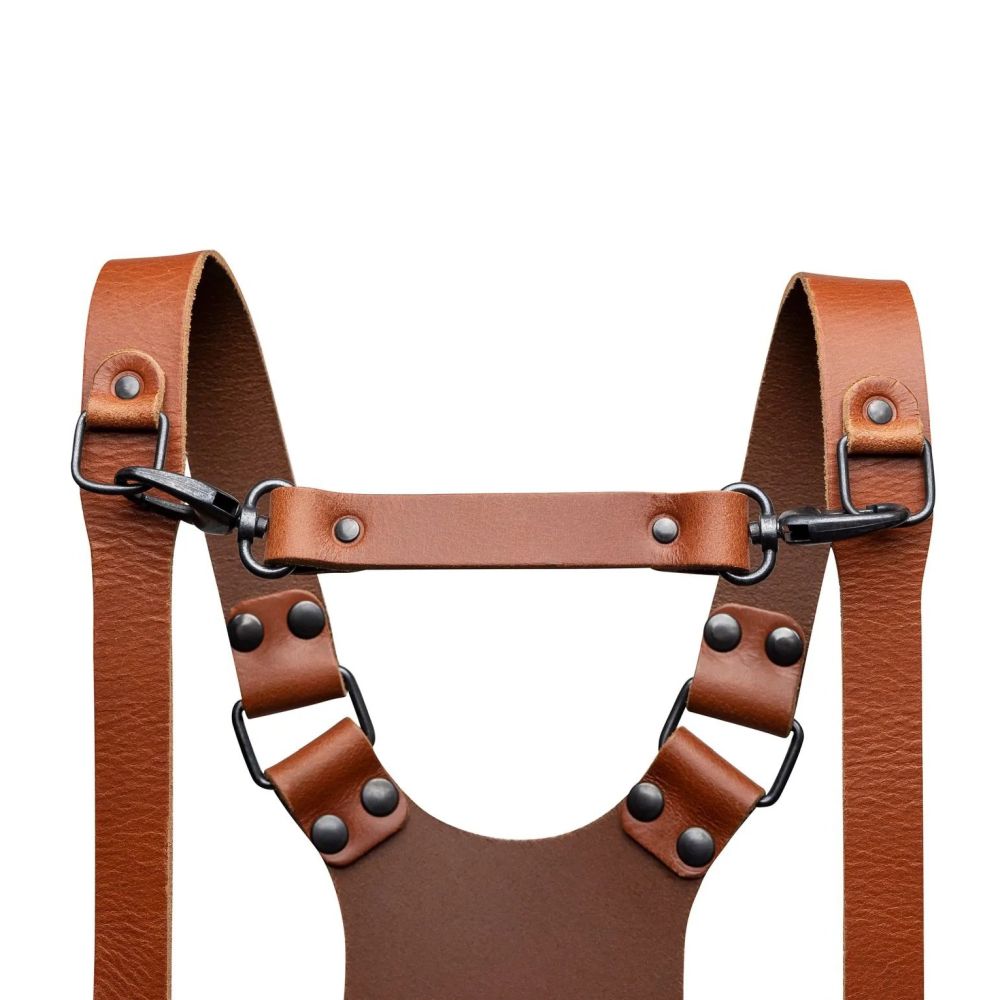 The Hantler Sangle de poitrine Cognac / Laiton, 22cm