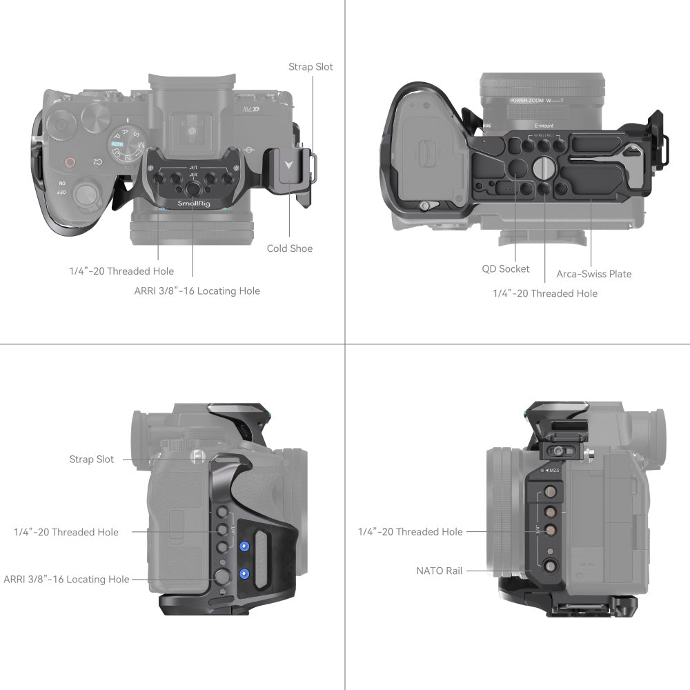 SmallRig 4308 Rhinoceros Cage Kit für Sony Alpha 7R V / 7I V / 7S II