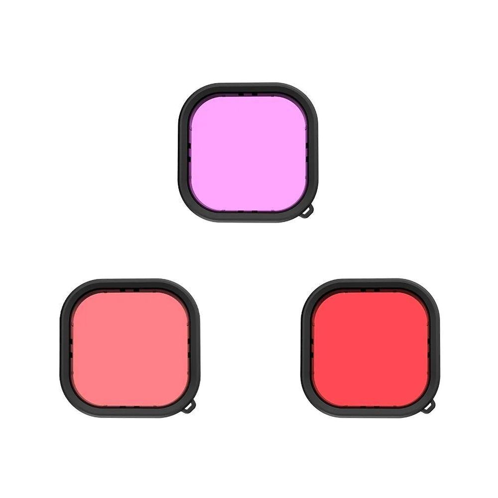 Telesin Filtres de plongée pour GoPro 9/10/11/12, rouge/rose/magenta