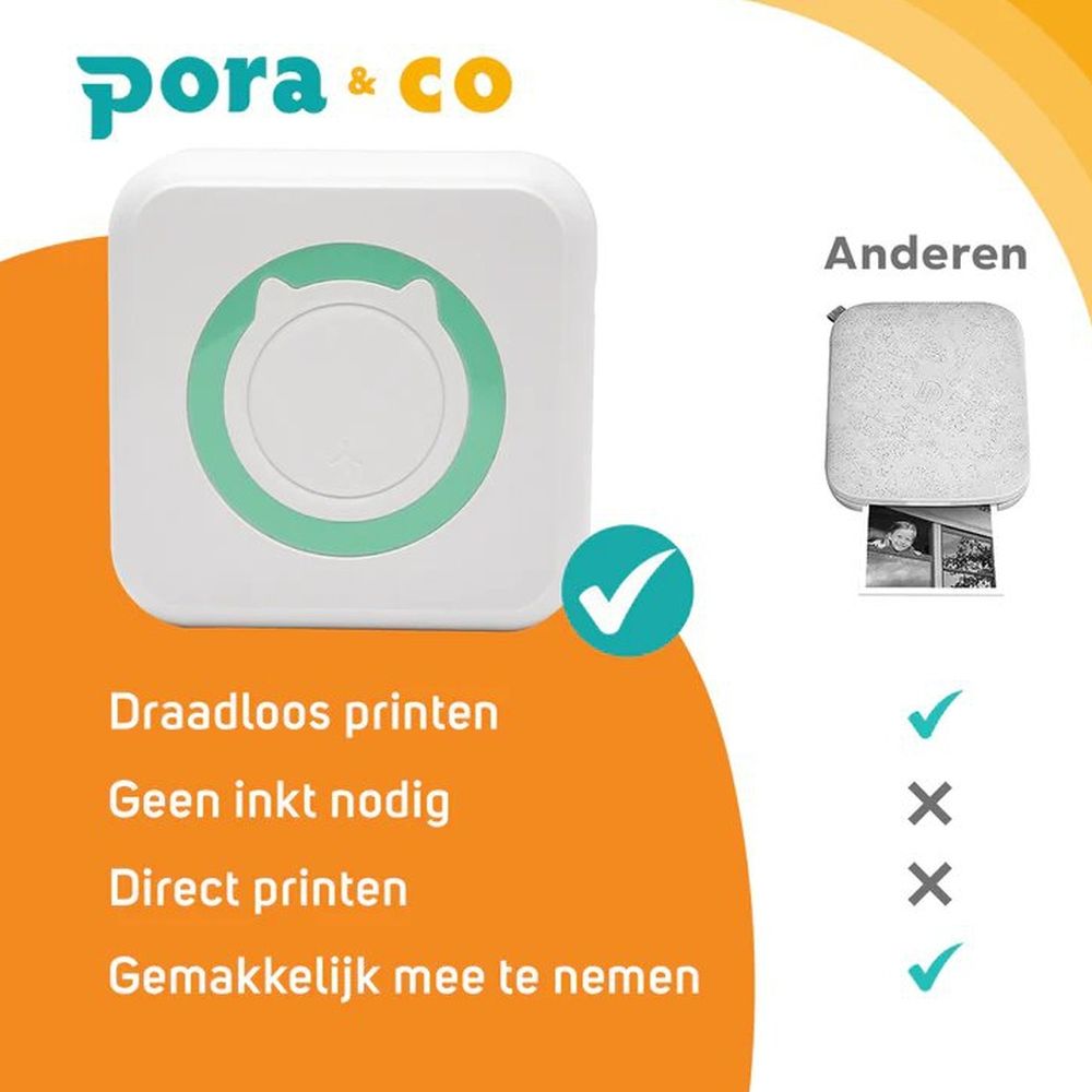 Pora&Co Mini-Fotodrucker für Smartphone, grün