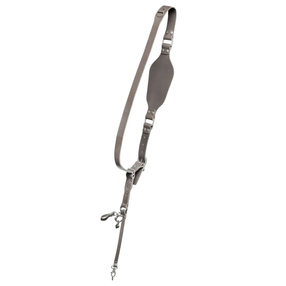 The Hantler Dual camera harness Stone Gray / Brass, Large