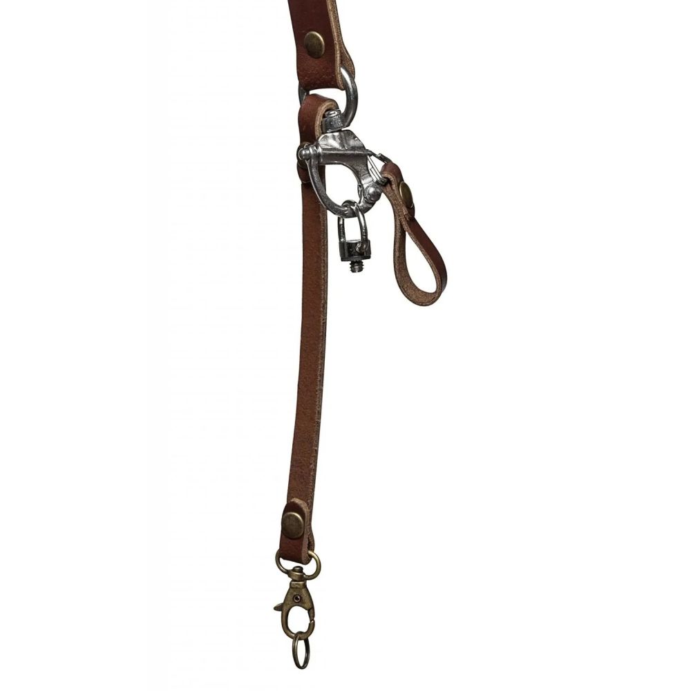 The Hantler Camera Shoulder strap Brandy / Old silver, Large
