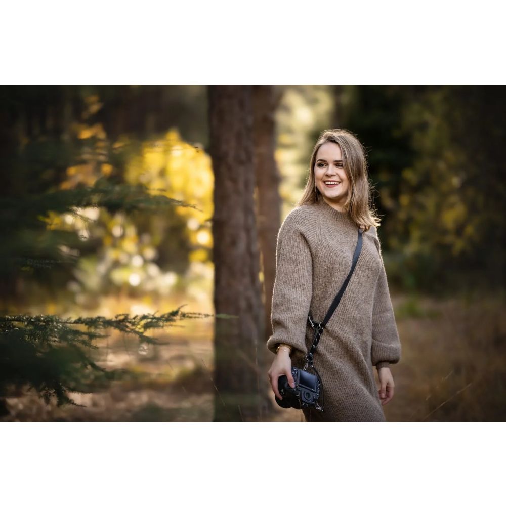 The Hantler Camera Shoulder strap Black / Brass, Large