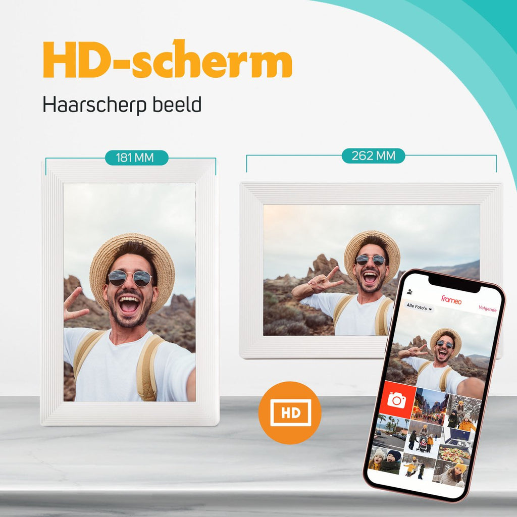 Pora&co Digitaler Fotorahmen mit WiFi & Frameo App 10 Zoll, weiß