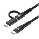 Celly Duo Kabel 100W C zu C + Lightning 1m, schwarz