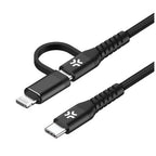 Celly Duo Kabel 100W C zu C + Lightning 1m, schwarz