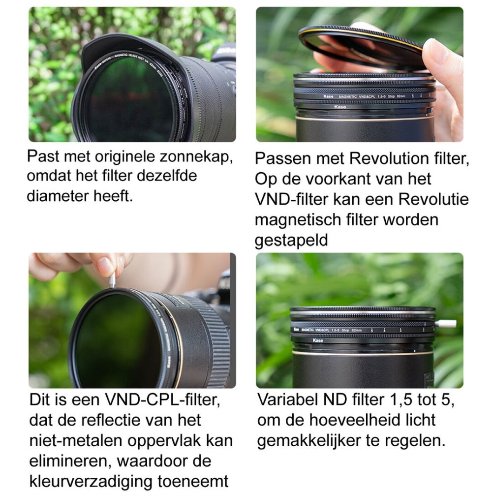 Kase VND-CPL Kit vidéo avec brume blanche 77mm