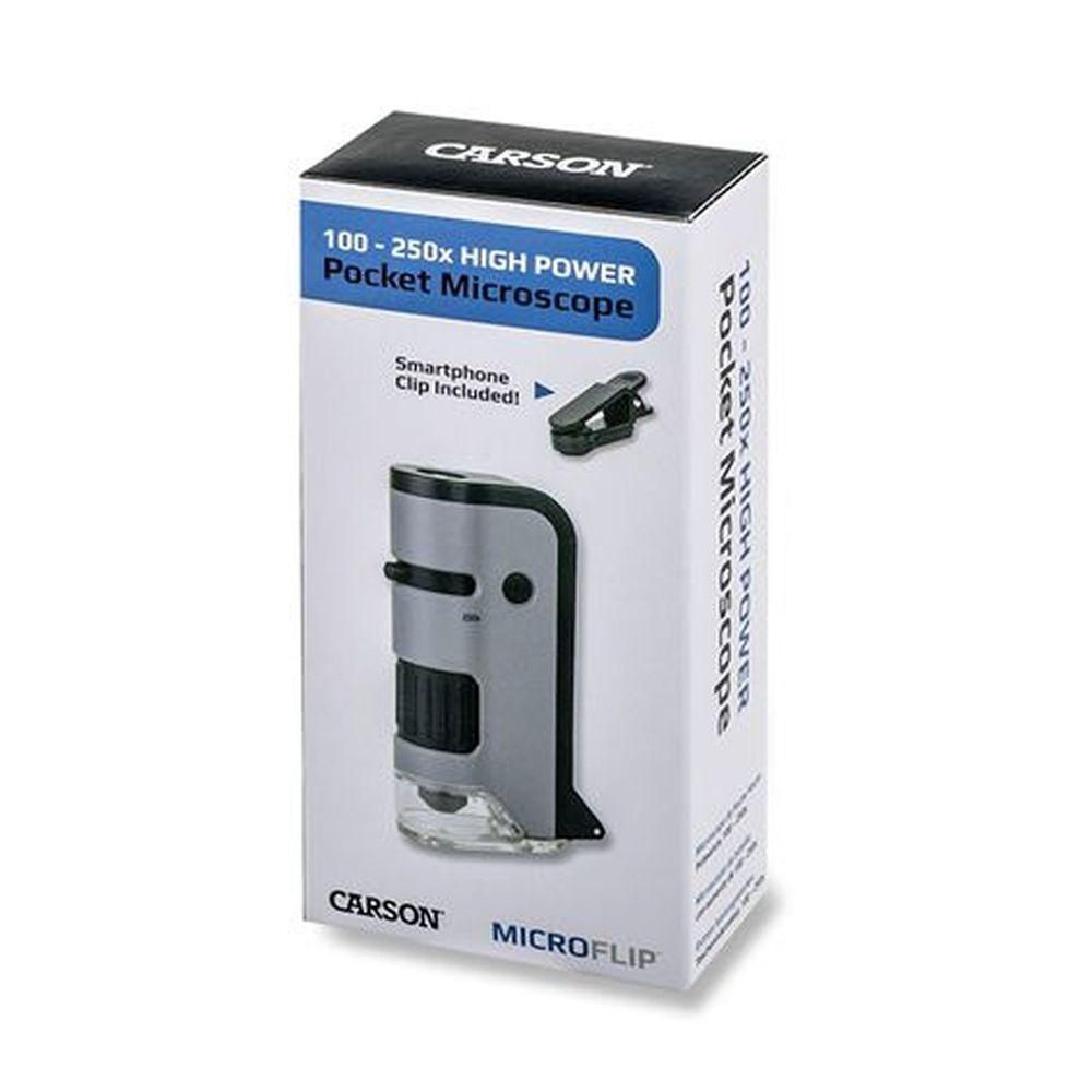 Carson Handmikroskop MP-250 MicroFlip 100-250x mit Smartphone-Adapter
