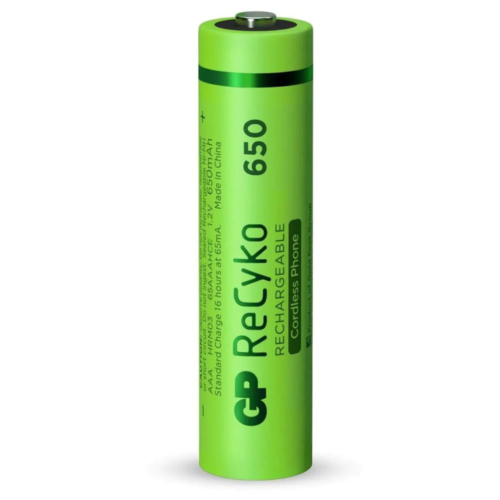 GP NiMH ReCyko AAA 650mAh 1,2V Rechargeable, 2 Pièces