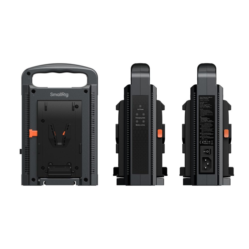 SmallRig 4578 Chargeur de Batterie V-Mount Double Canal (Norme Européenne)