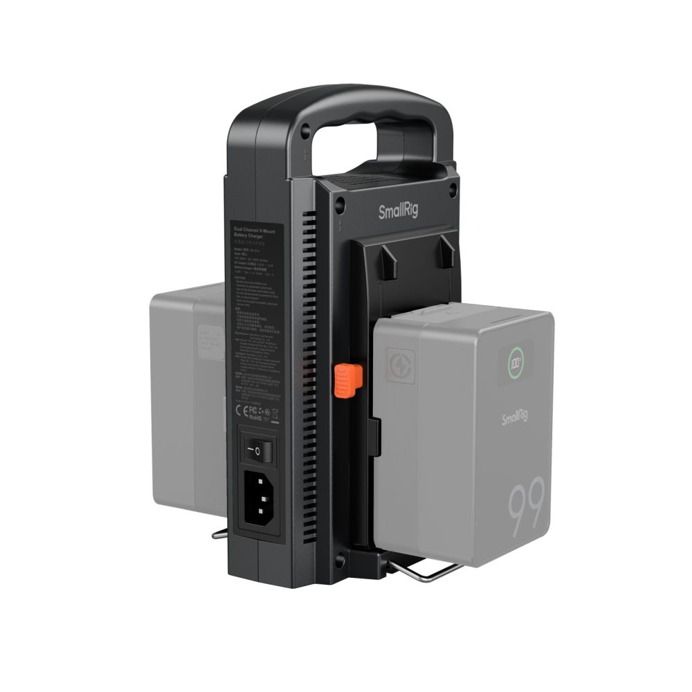 SmallRig 4578 Chargeur de Batterie V-Mount Double Canal (Norme Européenne)