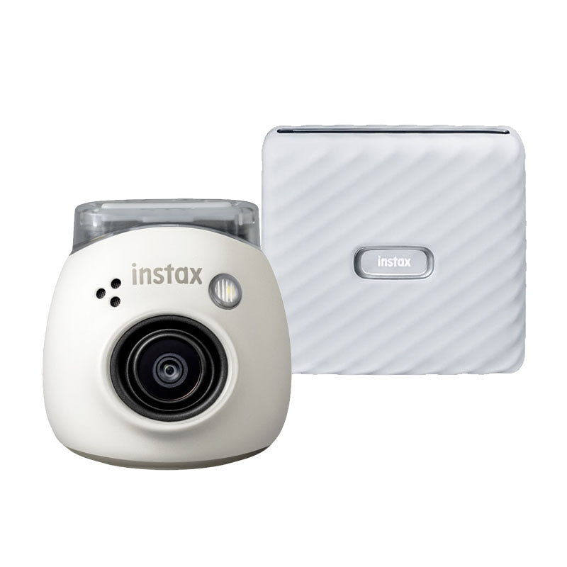 Fujifilm INSTAX PAL Digital Appareil Photo, Milky Blanc + Imprimante Link WIDE, Ash Blanc