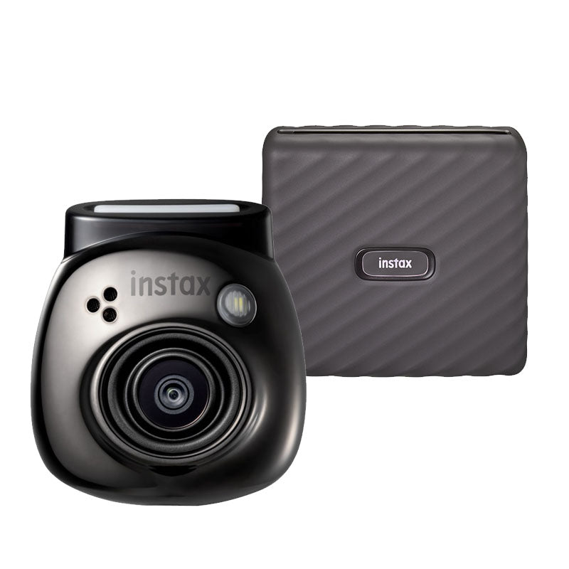 Fujifilm INSTAX PAL Digitalkamera, Gem Black + Drucker Link WIDE, Mocha Gray