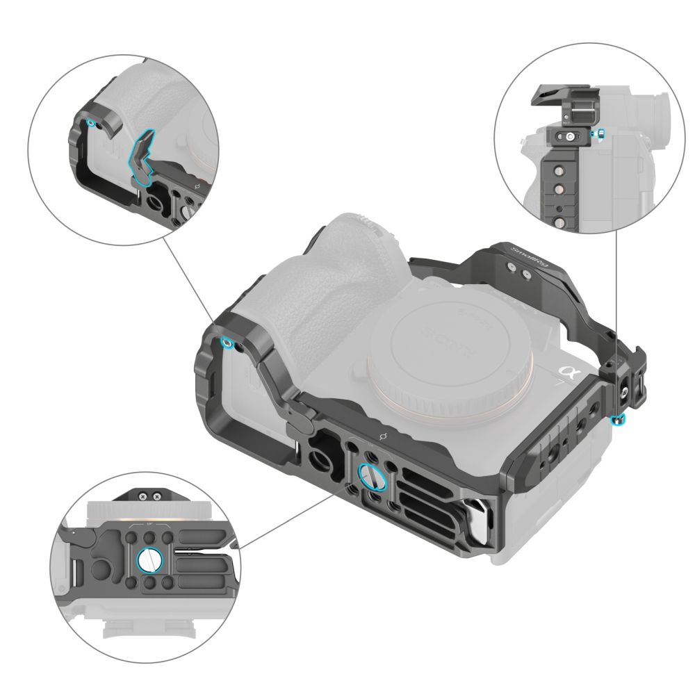 SmallRig HawkLock Quick Release Cage pour Sony Alpha 7R V / Alpha 7 IV / Alpha 7S III / Alpha 1 / Alpha 7R IV 4481