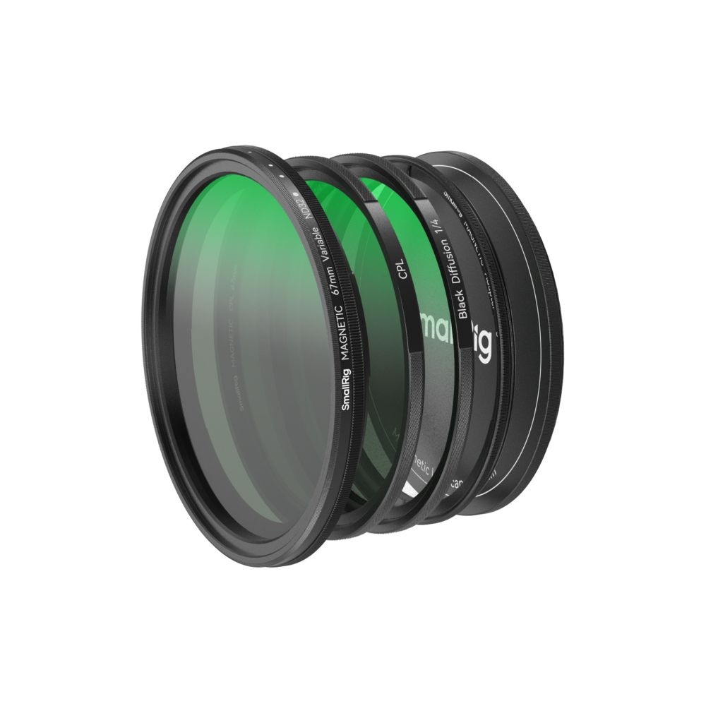 SmallRig 4726 Jeu de Filtres Attachables 5-en-1 VND 2-32 & CPL & 1/4 Effet Noir Mist (67mm)