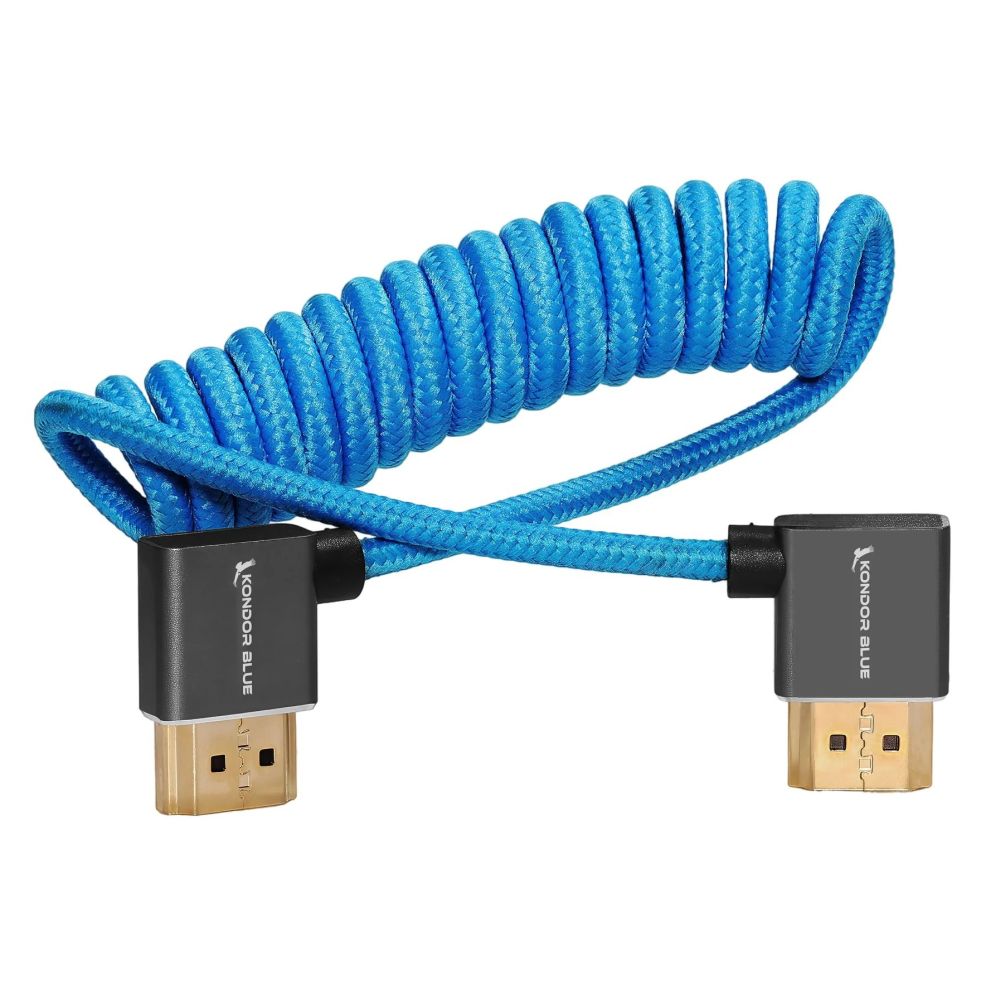 Kondor Blue Angled Full HDMI-Kabel für On-Camera Monitore 12"-24"
