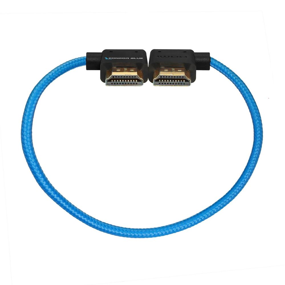 Kondor Blue 12" Rechter Winkel zu linkem Winkel Full HDMI straight cable, Kondor Blue