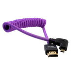 Kondor Blue Gerald Undone Full HDMI auf gewinkeltes micro-HDMI Kabel 12"-24" gewellt (lila) - gewinkelt (R5/R6)