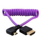 Kondor Blue Gerald Undone Full HDMI auf gewinkeltes micro-HDMI Kabel 12"-24" gewellt (lila) - gewinkelt (R5/R6)
