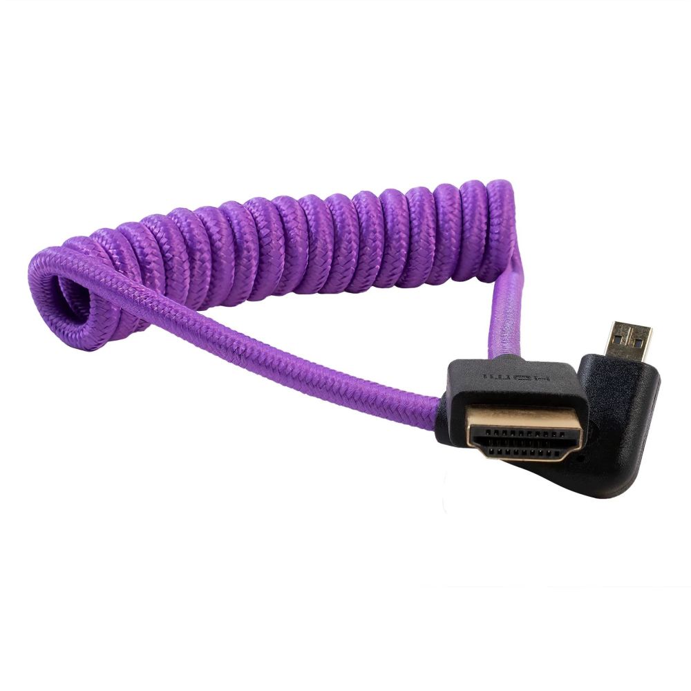 Kondor Blue Gerald Undone Full HDMI auf gewinkeltes micro-HDMI Kabel 12"-24" gewellt (lila) - gewinkelt (R5/R6)