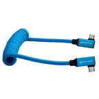 Kondor Blue USB C 3.1 abgewinkeltes geflochtenes Kabel für 8K (Kondor Blue) (gelockt) (12"-24")
