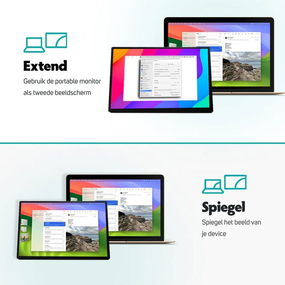 Pora&co Moniteur portable à écran tactile 15,6 pouces