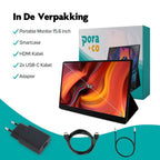 Pora&co Moniteur portable à écran tactile 15,6 pouces
