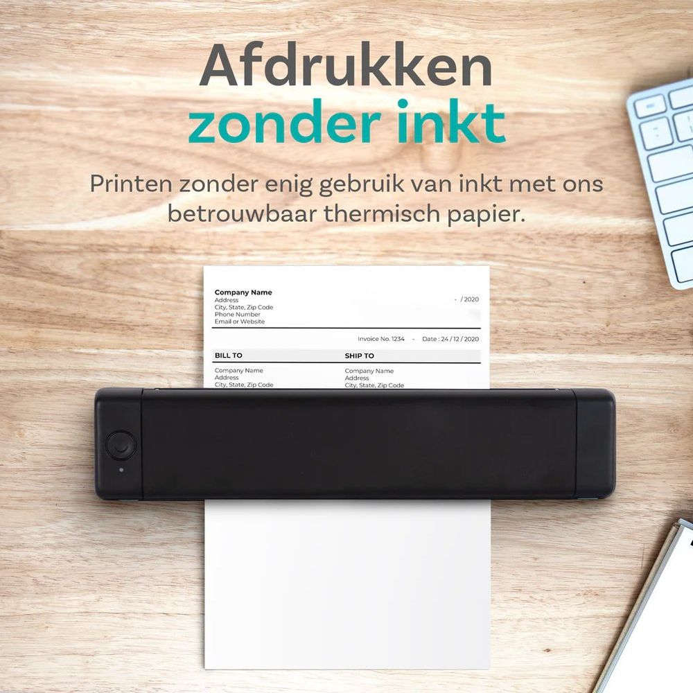 Pora&co Thermal A4 printer, black