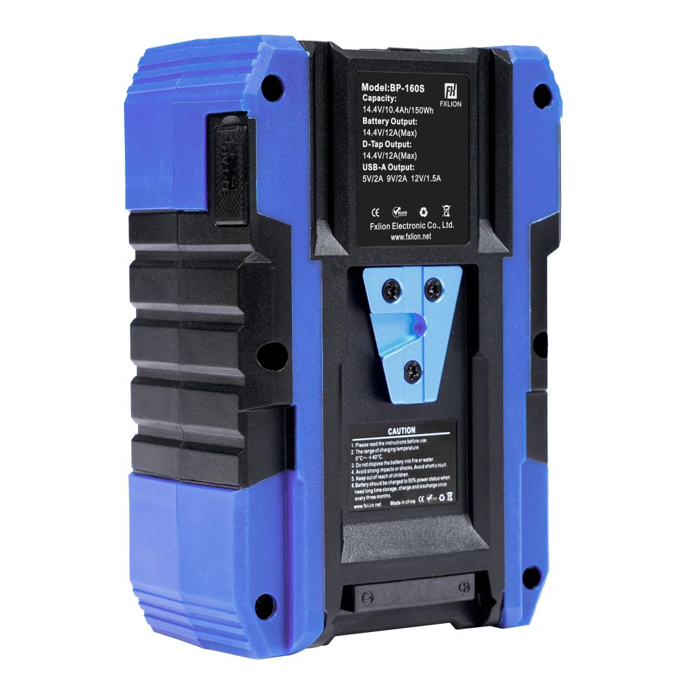 Fxlion BP160S Cool Black V-Mount Battery, 14.4V, 150Wh with USB, D-Tap