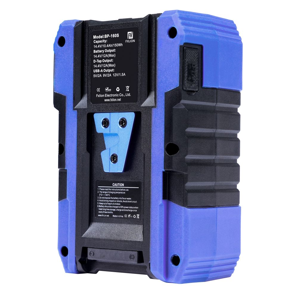 Fxlion BP160S Cool Black V-Mount Battery, 14.4V, 150Wh with USB, D-Tap