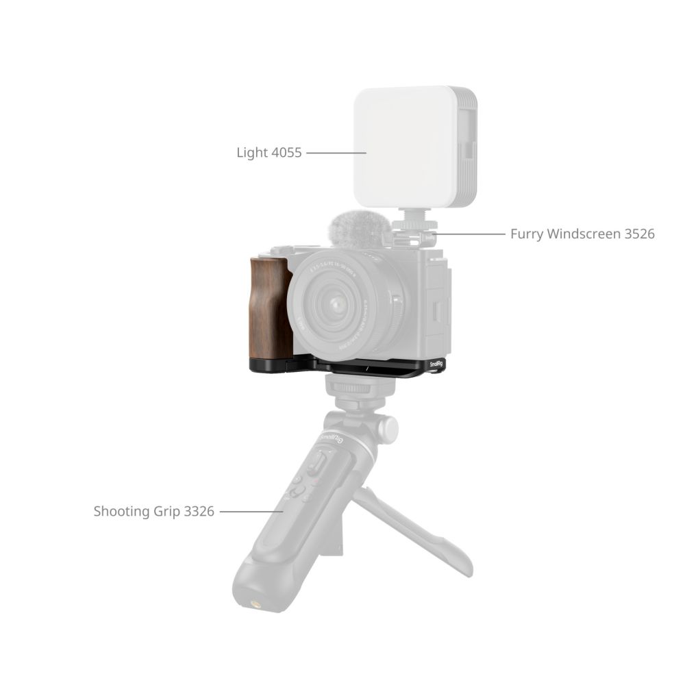 SmallRig Plaque de Montage en L avec Poignée pour en Bois Sony ZV-E10 II 4864
