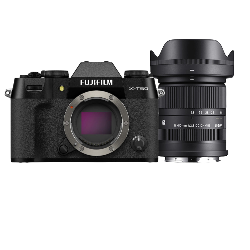 Fujifilm X-T50 boîtier noir + Sigma 18-50mm f/2.8 DC DN Contemporary Fujifilm X