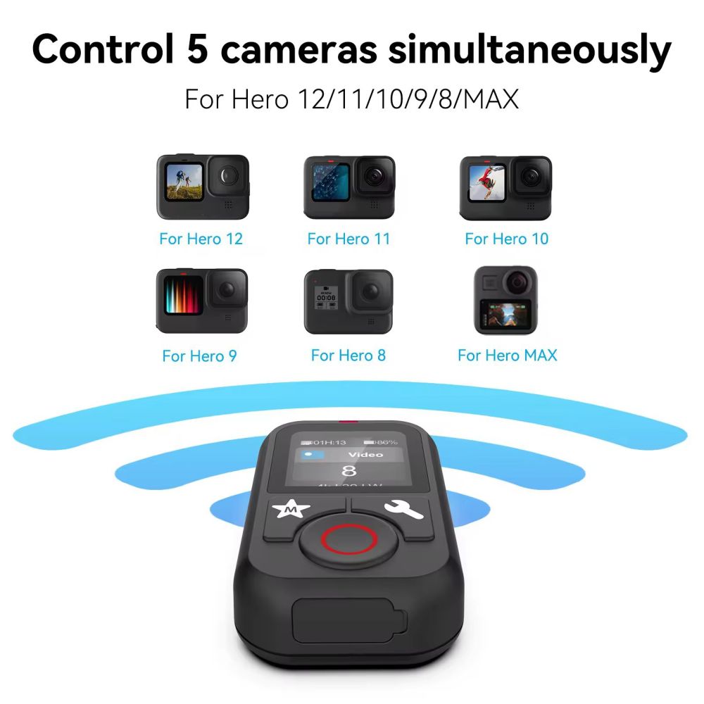 Telesin Télécommande Bluetooth V2 pour GoPro 12/11/10/9/8/Max