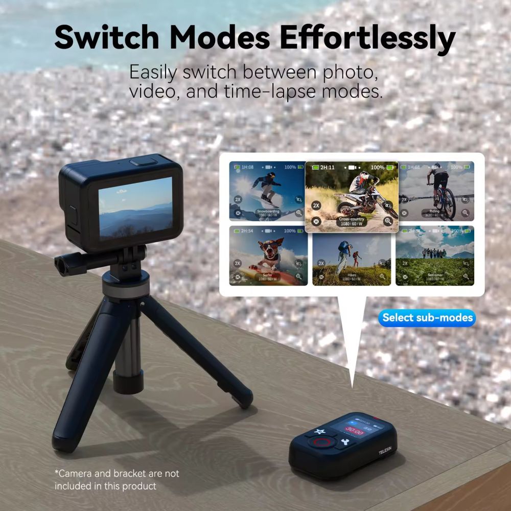 Telesin Télécommande Bluetooth V2 pour GoPro 12/11/10/9/8/Max
