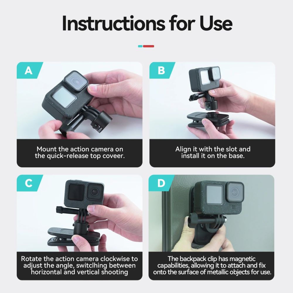 Telesin Quick-Release Backpack Clip für GoPro