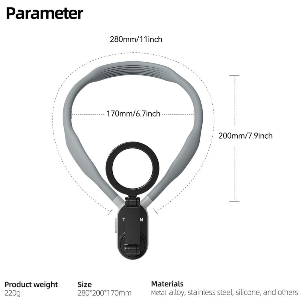 Telesin Neck Monture Magnétique avec MagSafe pour Smartphone, Gris