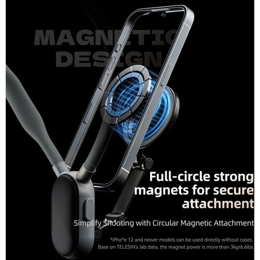 Telesin Neck Monture Magnétique avec MagSafe pour Smartphone, Gris