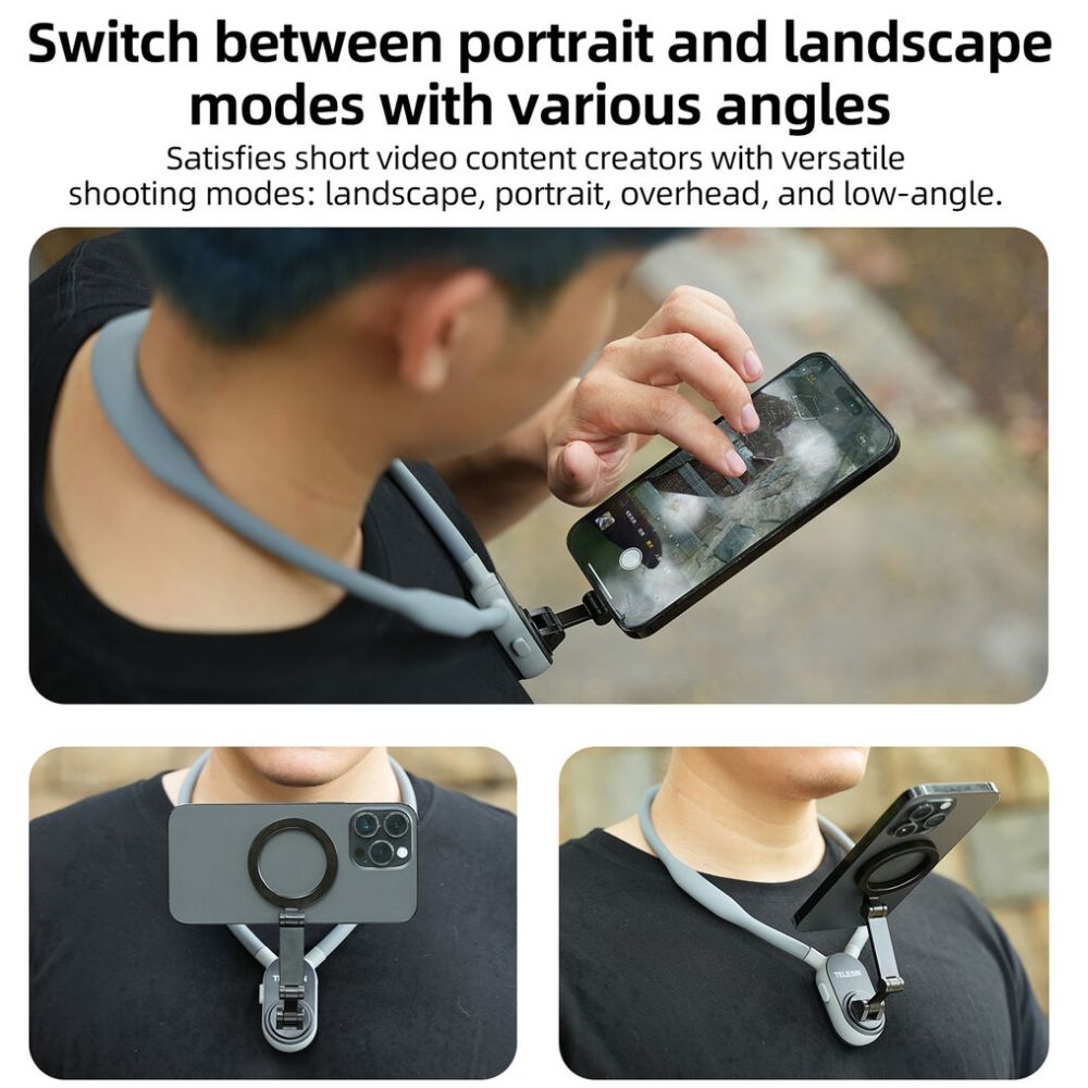 Telesin Neck Monture Magnétique avec MagSafe pour Smartphone, Gris