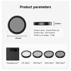 Telesin CPL+ND8/16/32 Objektivfilter Kit 4er-Pack Osmo Action 3/4