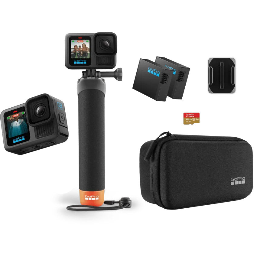 GoPro HERO 13 Schwarz Zubehör-Paket + 64GB SanDisk microSD-kaart