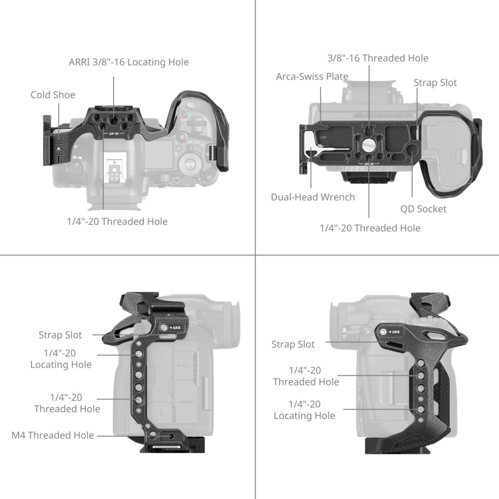 SmallRig "Noir Mamba" Cage pour Canon EOS R5 Mark II 4975