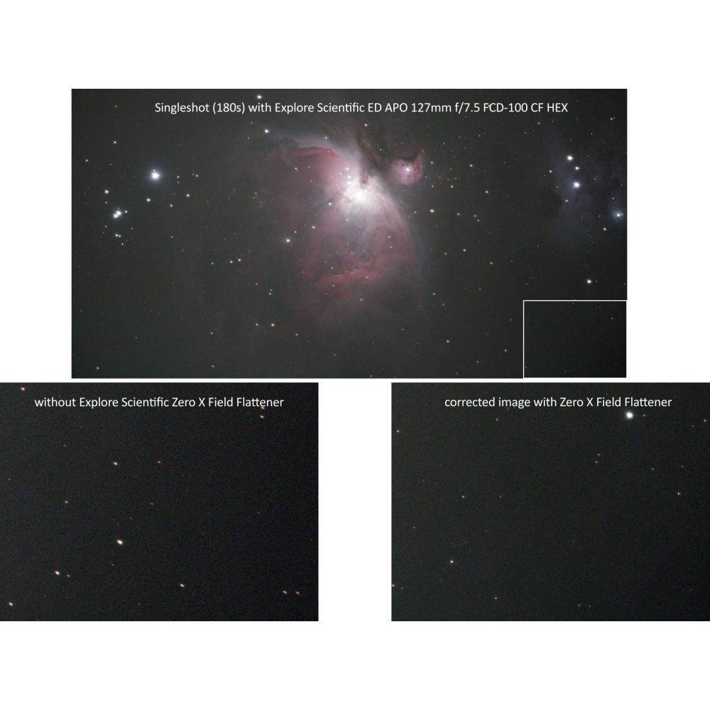 Explore Scientific Aplanisseur de champ Zero X 2"/M48 pour ED80 / ED102 / ED127 APO