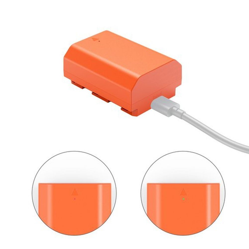 SmallRig 4969 NP-FZ100 USB-C Batterie Rechargeable pour Appareil Photo Orange